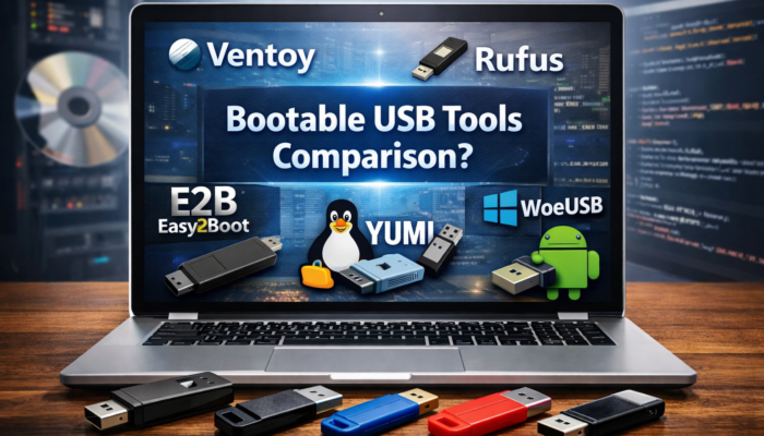Perbandingan Boot Ventoy, Rufus, Easy2Boot, YUMI, WoeUSB, dan EtchDroid