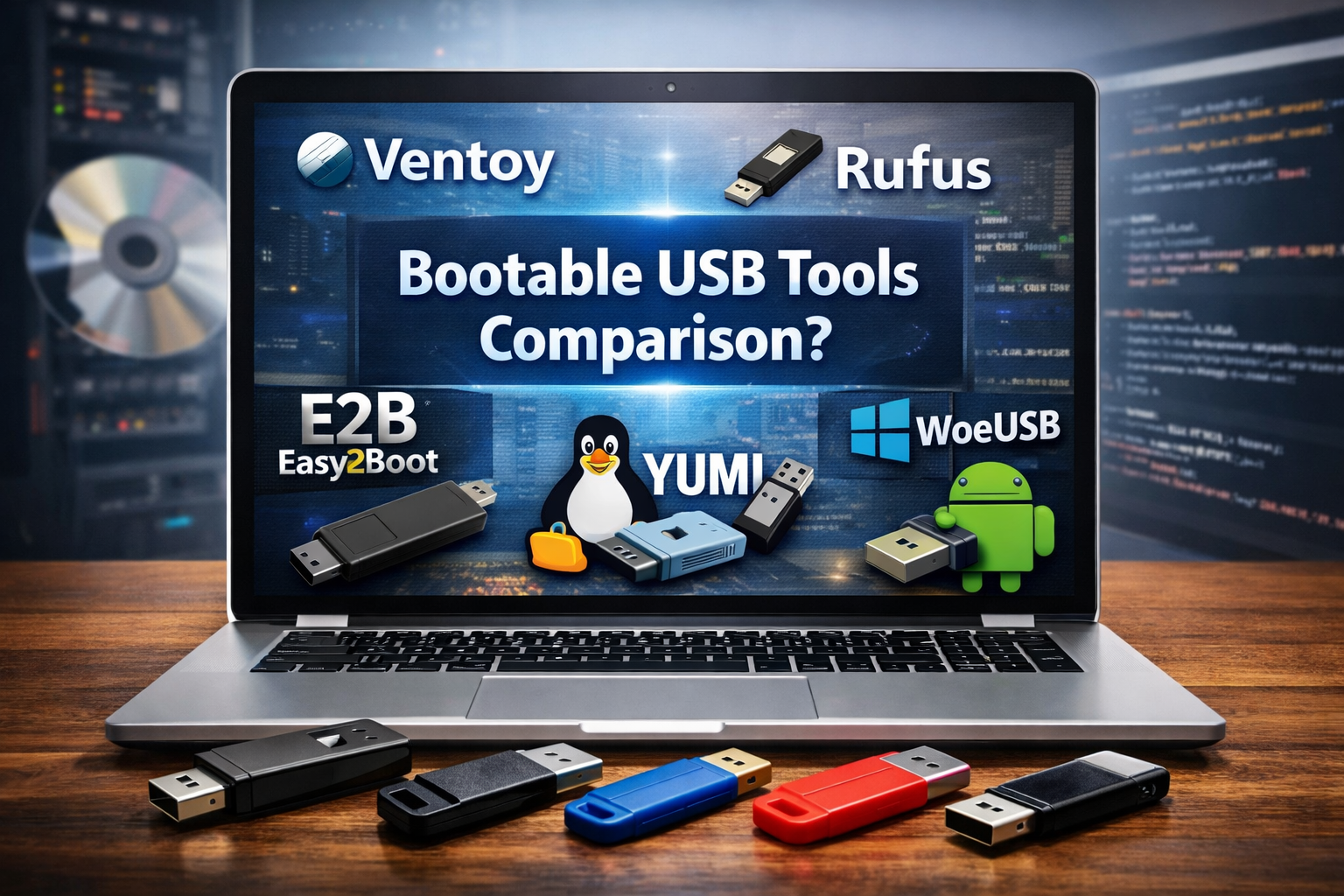 Perbandingan Boot Ventoy, Rufus, Easy2Boot, YUMI, WoeUSB, dan EtchDroid